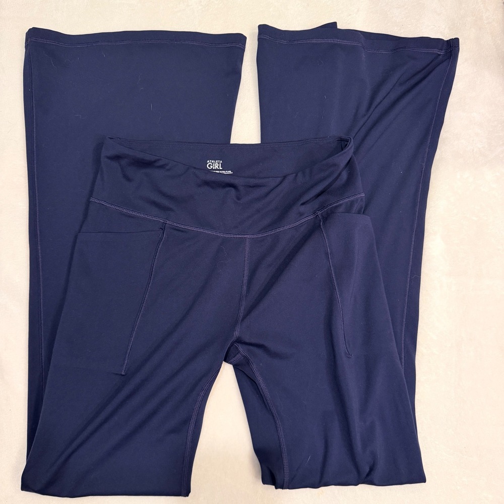 Athleta Girl Navy Blue Stash Your Treasures Ultra Flare Leggings Girls XXL 16